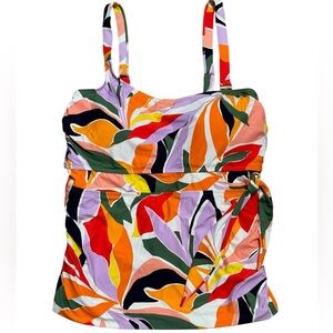 Anne Cole sz 18W 18 Tankini Swimsuit top convertible one shoulder side tie New